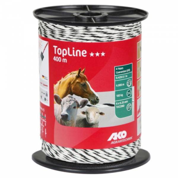 Conductor polifir negru/alb KER TopLine 400m