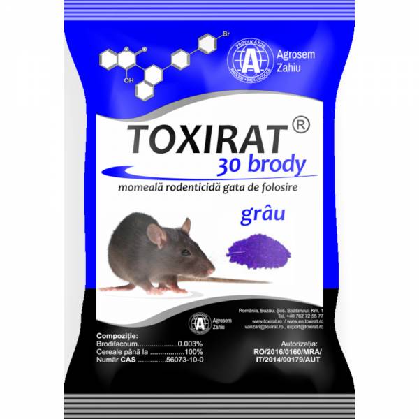 Momeala rodenticida grau albastru Toxirat Brody Forte 30 150g