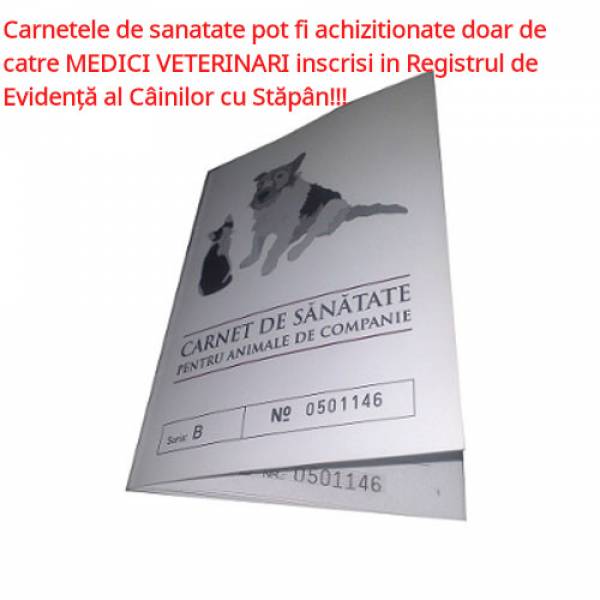 Carnet de sanatate pentru animale de companie