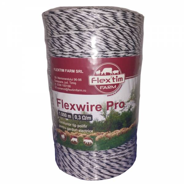 Conductor polifir 1000m Flexwire Pro 6 lite negru/alb 0.3 Ohmi