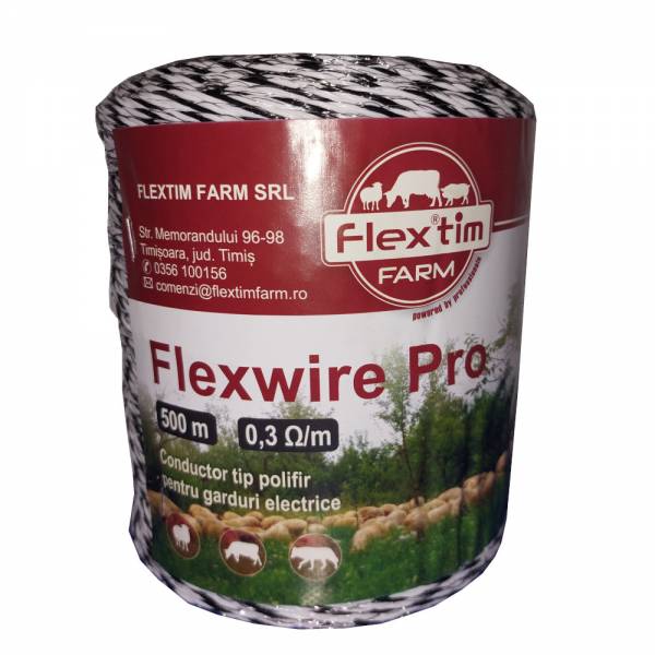 Conductor polifir 500m Flexwire Pro 6 lite negru/alb 0.3 Ohmi